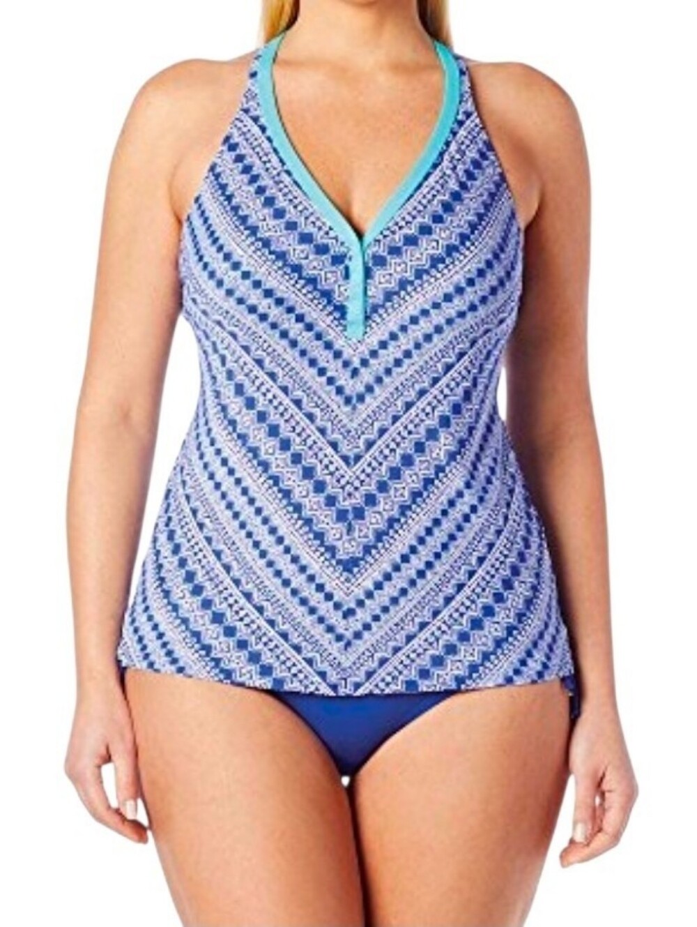 Beach House Claire Racerback Tankini Top Coastal Size 12